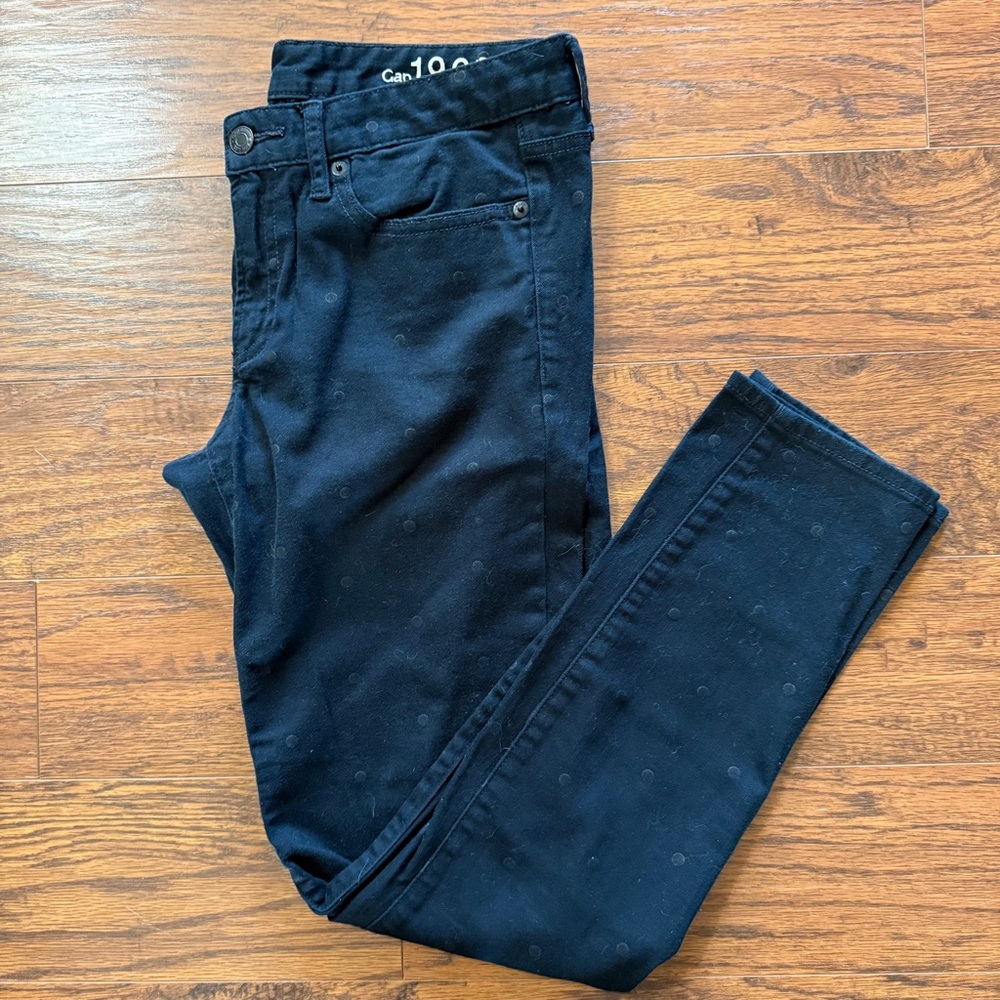 Gap 1969 Black Always Skinny Polka Dot Jeans Size 28
